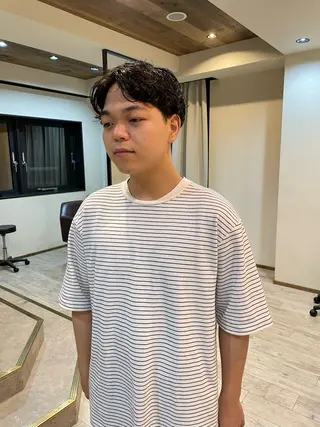 パーマ メンズ 渋谷 留菜のヘアスタイル