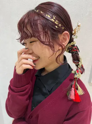 ミディアム カラー ヘアアレンジ 🌼sunc HINAMI🌼のヘアスタイル