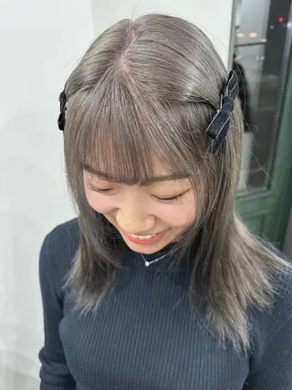 セミロング カラー さあや 【透け感/艶感】のヘアスタイル