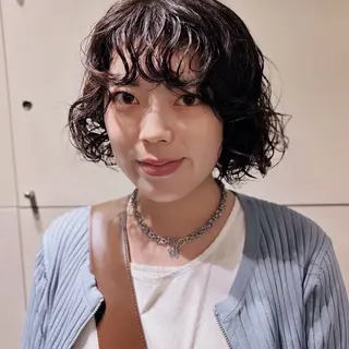 ショート パーマ 水原波津輝/ボブ /ニュアンスパーマのヘアスタイル