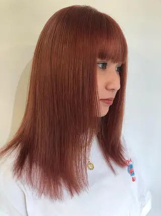 カラー ブリーチカラー🎀 韓国風/寺門美優のヘアスタイル