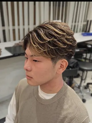 メンズ ミディアム Lapis 名古屋駅前店所属・LEN名古屋/パーマ 海外ヘア/メンズ特化のヘアスタイル