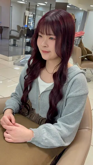 ロング カラー 羽エクステ/シール エクステ/横浜駅5分のヘアスタイル