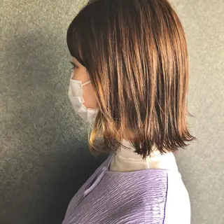 ミディアム カラー シェアハピ ヤマモトのヘアスタイル