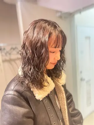 ミディアム パーマ 縮毛矯正/ハイトーン /パーマ/前原汐🎐のヘアスタイル