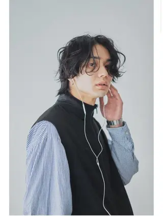 メンズ レイヤー/小顔矯正 透明感カラー✨生真のヘアスタイル