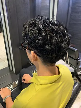 ミディアム メンズ メンズパーマ/難波/ 心斎橋　室園亮佑のヘアスタイル