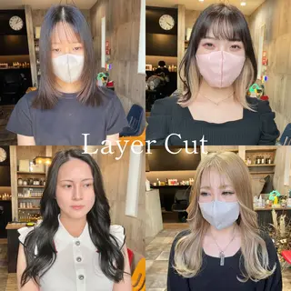 ミディアム カラー レイヤーカット匠 イソザキノリユキのヘアスタイル