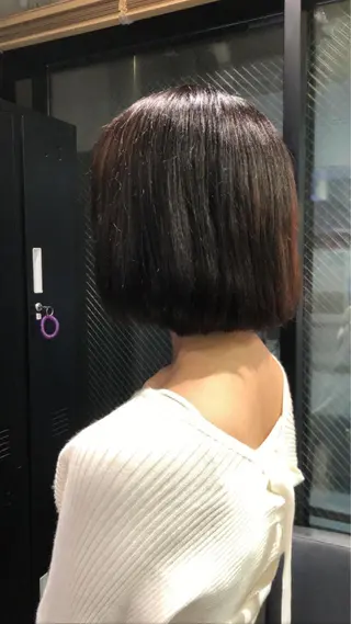 ミディアム カラー ヘアアレンジ 🎀縮毛矯正.暗髪 .艶髪🩶ちひろのヘアスタイル