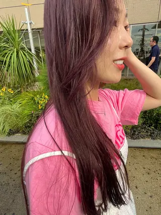 ロング ブリーチ/縮毛/ レイヤー🥝ルナのヘアスタイル