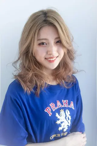 セミロング カラー パーマ ヘアアレンジ リルウヘアー 天王寺のヘアスタイル