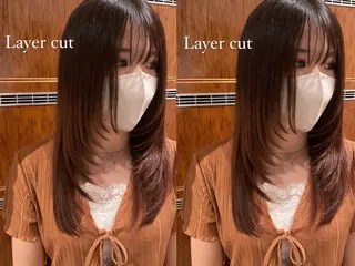 セミロング カラー Helena_ まひろのヘアスタイル