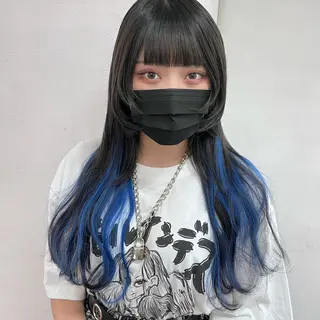 カラー エクステ ハイトーン 💭黒崎ハルカのヘアスタイル