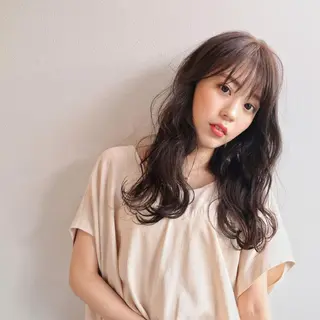 セミロング カラー ヘアアレンジ パーマ 津田 祐輔のヘアスタイル