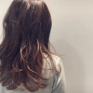 ミディアム セミロング ロング カラー 江原 彩華のヘアスタイル