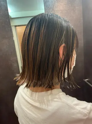 ミディアム カラー ヘアアレンジ ボブ美容師 /馬場 翼のヘアスタイル