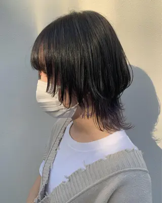 ショート ブリーチ/ウルフ ハッシュカット/石山のヘアスタイル