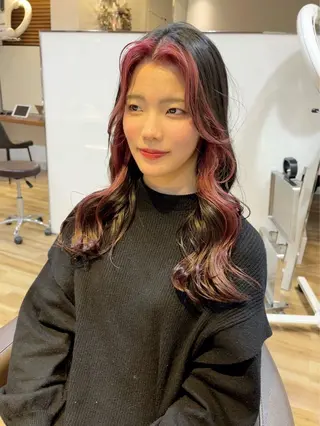 ロング カラー レイヤーカット /透明感/千葉怜寿のヘアスタイル