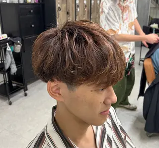 カラー メンズ カズキ🌼曲がる縮毛 /くせ毛パーマのヘアスタイル