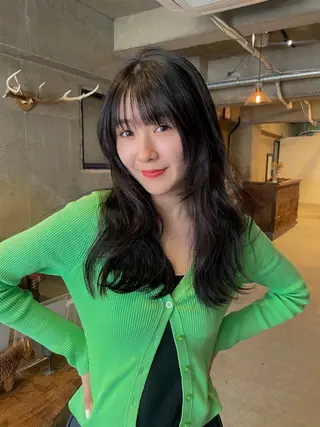 ロング カラー パーマ/レイヤー 岩山丈一郎のヘアスタイル