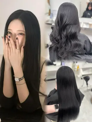 ロング カラー 韓国風暗髪ヘア🤍 🫧MIREIのヘアスタイル