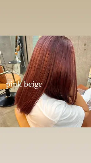 ミディアム カラー 暖色/艶髪/ボブ/ ショート/Ayaのヘアスタイル
