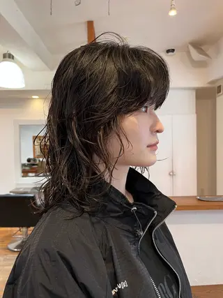ミディアム パーマ 若林 良のヘアスタイル