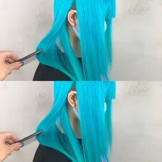 ミディアム カラー 💜ハイトーン💛 マジカルかいちゃんのヘアスタイル