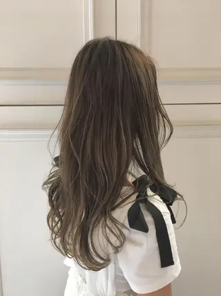 ロング カラー パーマ ヘアアレンジ fukuyasu rikaのネイルデザイン