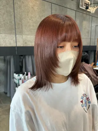 ミディアム カラー パーマ ヘアアレンジ 押切 響　のヘアスタイル