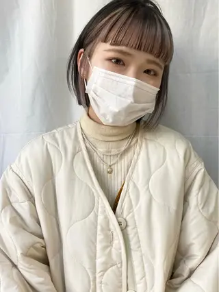 ミディアム カラー Piaコータロー ハイトーン&‪ボブのヘアスタイル