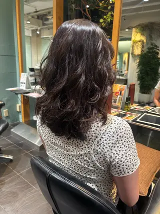 ミディアム パーマ オーガニックカラー/ 表参道/ルカのヘアスタイル