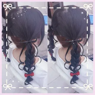 セミロング ヘアアレンジ エクステ♡ヘアメ 内村麻衣のヘアスタイル