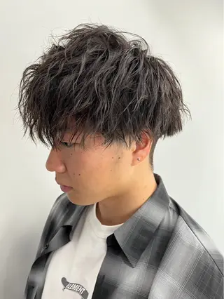 ショート パーマ メンズ ニュアンスパーマ/ ウルフ/ときなのヘアスタイル