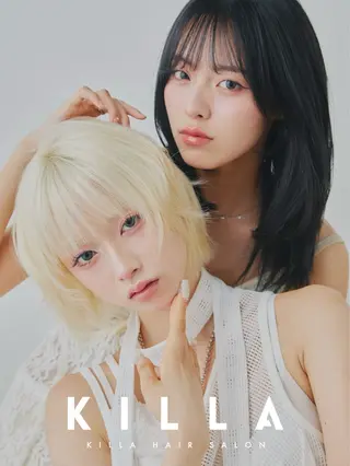 ミディアム カラー ブリーチダブルカラー ハイライト/山本喜熙のヘアスタイル