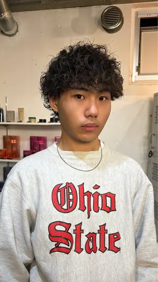 パーマ メンズ 似合わせヘア/ ハイライト/廣田歩のヘアスタイル