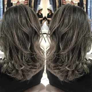 ミディアム カラー シールエクステ⭐️ オオミタクヤのヘアスタイル