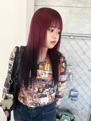 カラー kanta 梅田 韓国ハイトーンのヘアスタイル