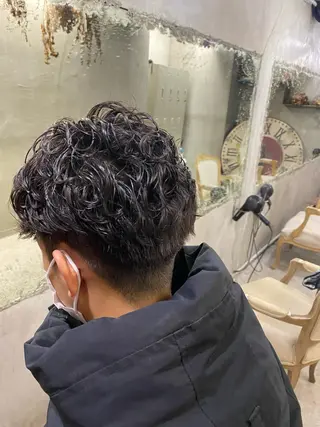 ショート パーマ メンズ お任せヘア☘️☘️ 及川渚のヘアスタイル