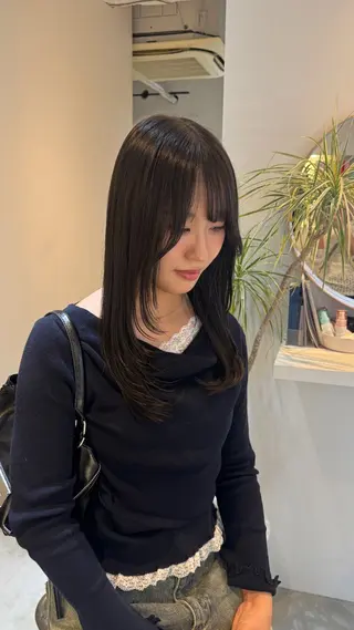 セミロング カラー 華奈/オリーブ/ ベージュ/抜け感🥣のヘアスタイル