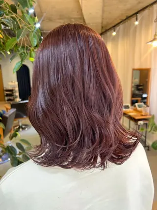 ミディアム カラー ブリーチなしカラー 🌿‬脇黒丸 彩のヘアスタイル