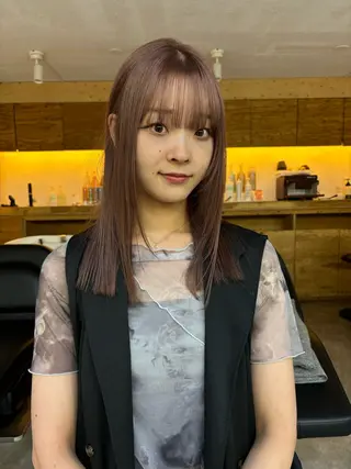 セミロング カラー sakura🌸 レイヤー/韓国ヘアのヘアスタイル