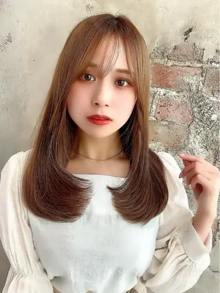 セミロング カラー パーマ ヘアアレンジ Surpass所属・🌈小顔似合わせ SHIHO🌈のヘアスタイル