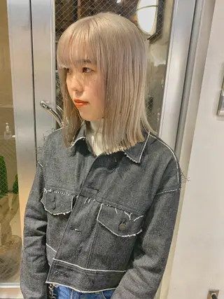 ミディアム ハイトーンNo.1✨ パーマ✨イマイタツヤのヘアスタイル