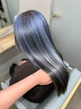 セミロング カラー 岡山ハイトーン・ ルーツカラー/こもものヘアスタイル