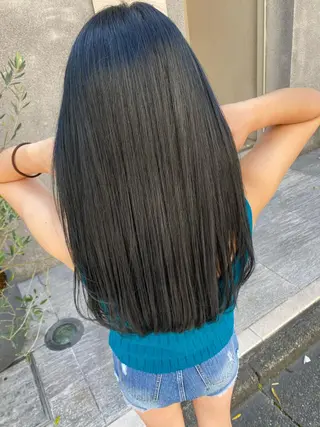 ロング カラー 赤み消し韓国ヘア レイヤー縮毛🤍渡邉のヘアスタイル