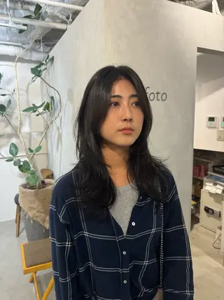 セミロング 顔周りcut・ご相談 ＝新宿しずく🇰🇷のヘアスタイル