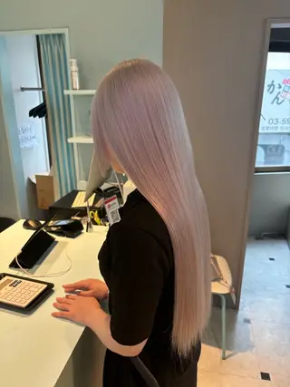ロング カラー ハイトーン/韓国 レイヤー/るか🎀のヘアスタイル