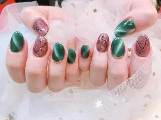 ミディアム ネイル 長さ出し専門 nynaのネイルデザイン