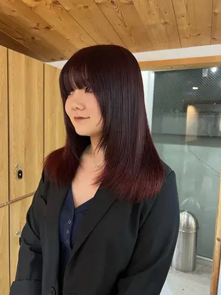 セミロング 暖色カラー/レイヤー カット☁️MEI☁️のヘアスタイル